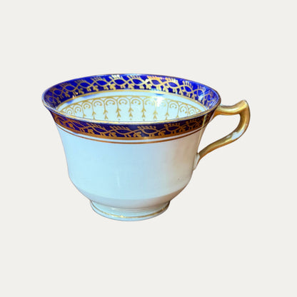 Antique Blue and Gold English Dessert Set from 1910