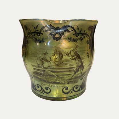 19th Century Fritz Heckert Uranium Glass Art Nouveau Era