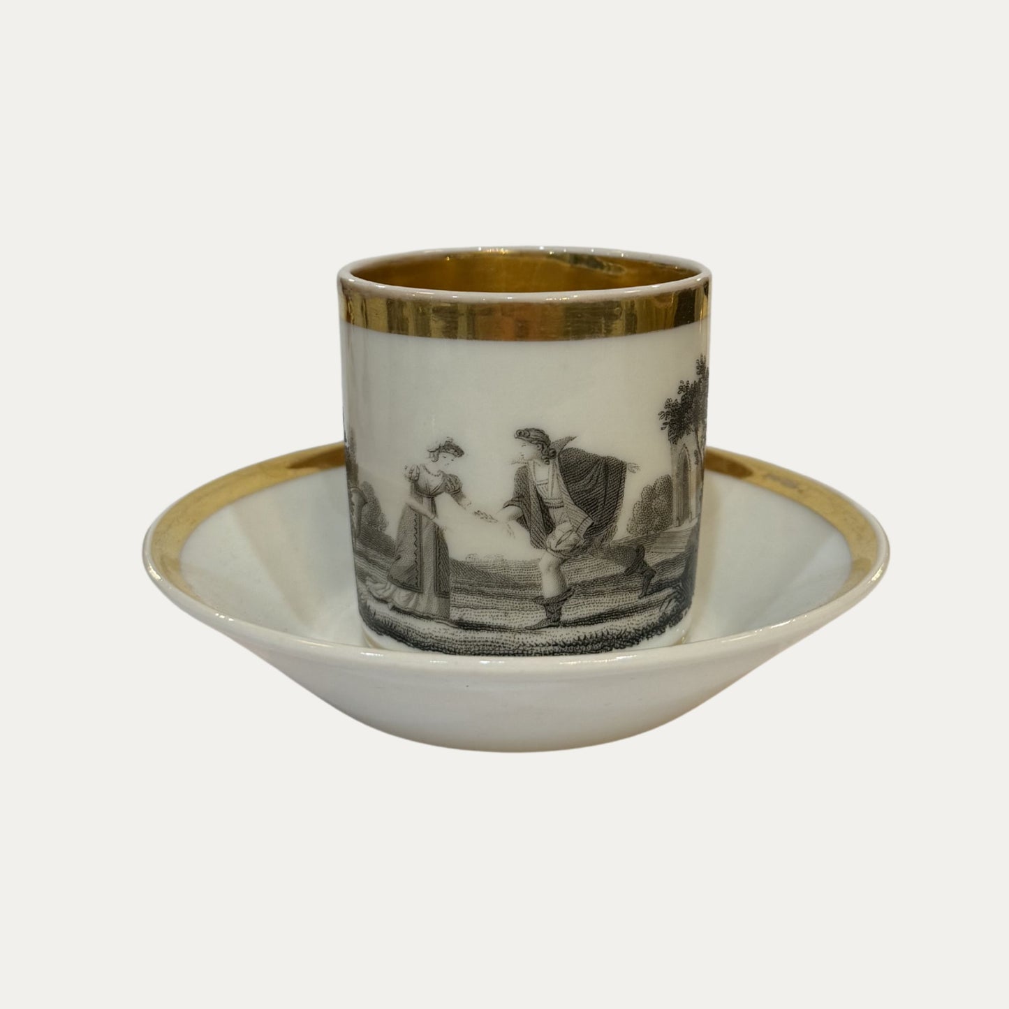 Circa 1810 Set of Six (6) French Cup and Saucer