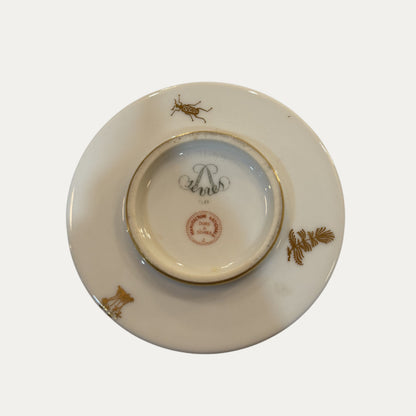 French Porcelain Gold Bug Trinket Dish