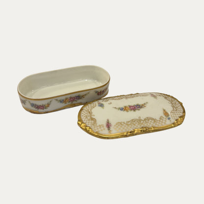 Antique French Vanity Set (Tray, Jar, Pillbox)