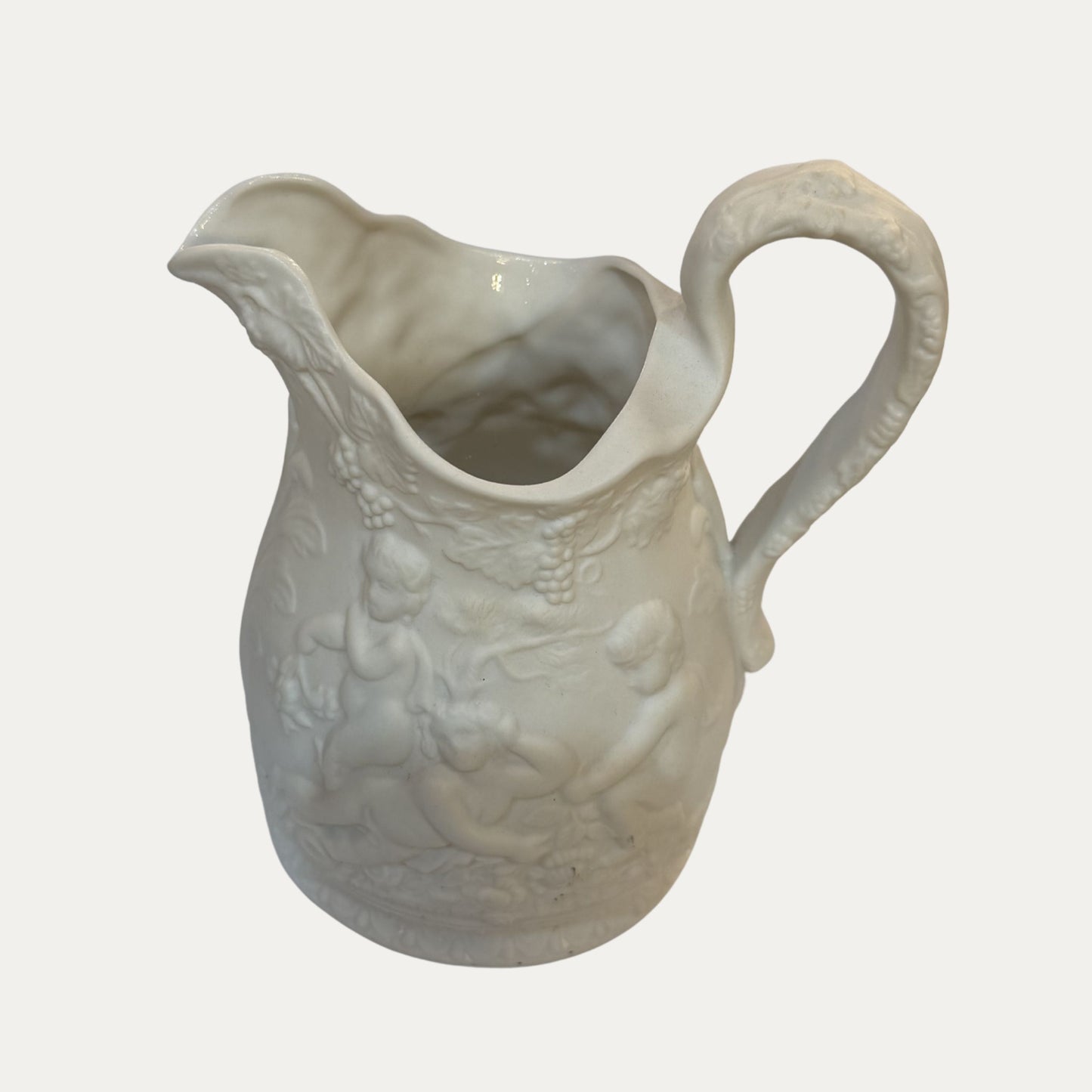 Antique Bisque Porcelain Pitcher