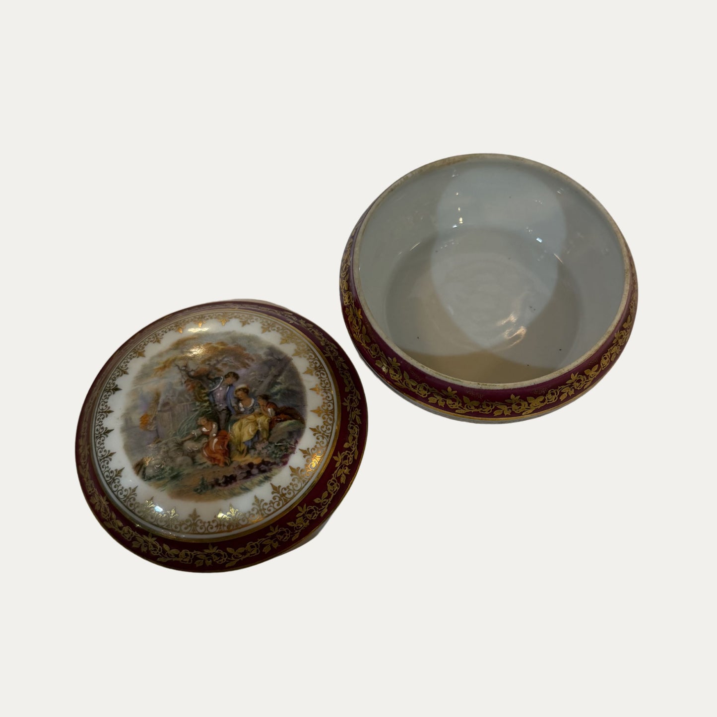 Vintage Limoges Hand Painted Porcelain Trinket Box