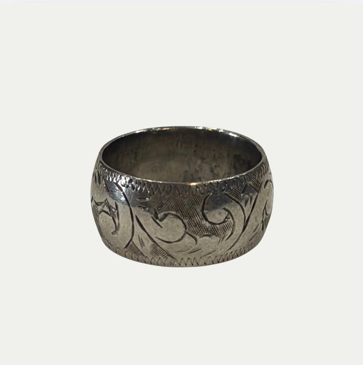 Vintage Etched Sterling Silver Ring