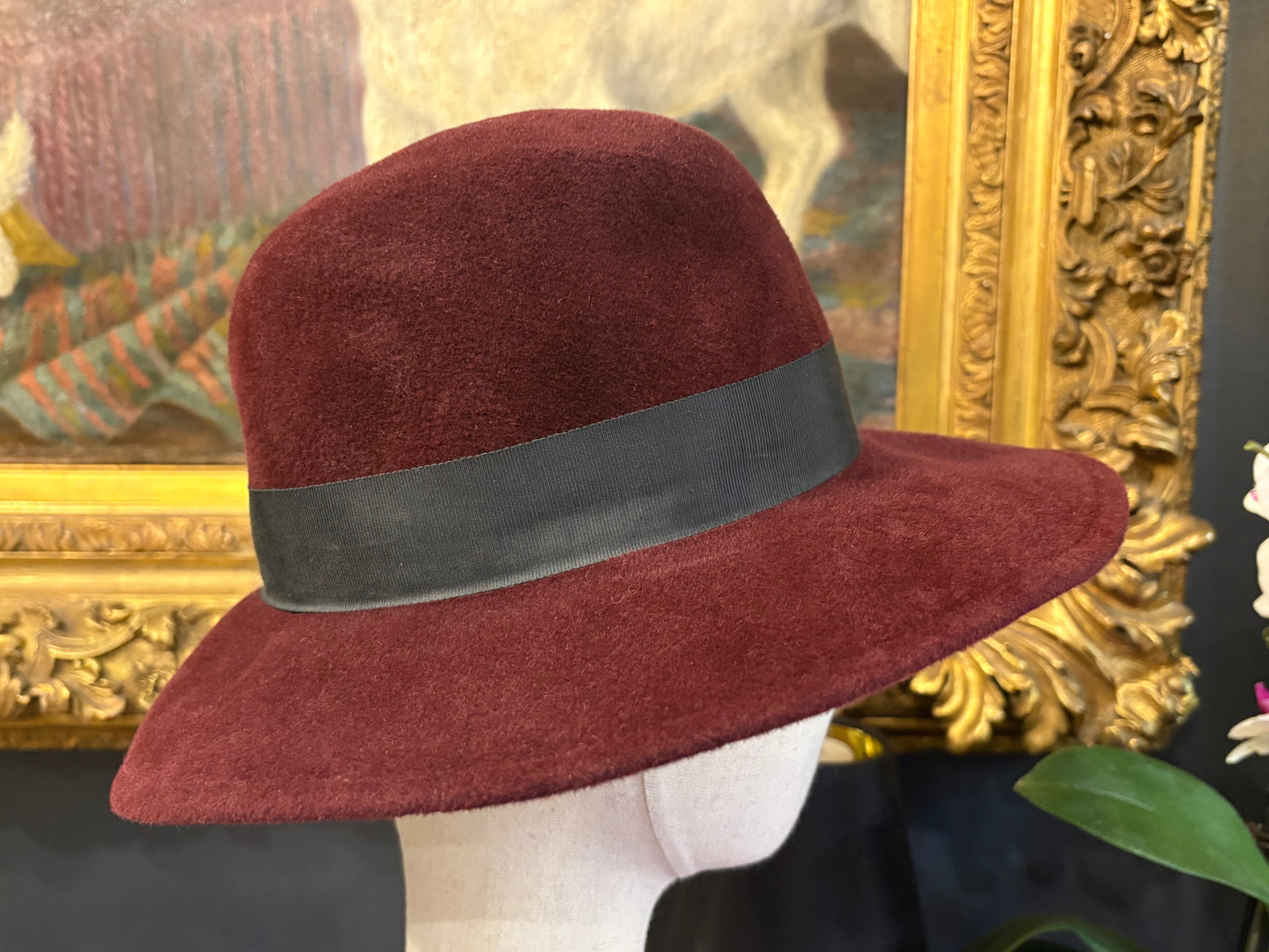 Vintage Maggie Vall Burgundy Felt Hat