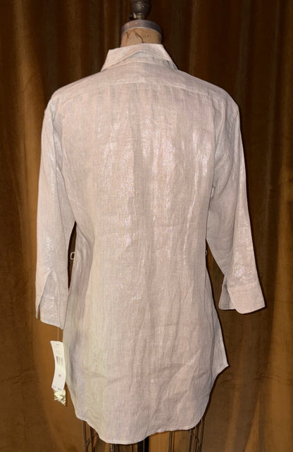 Ralph Lauren Metallic Linen Blouse (Size XS)