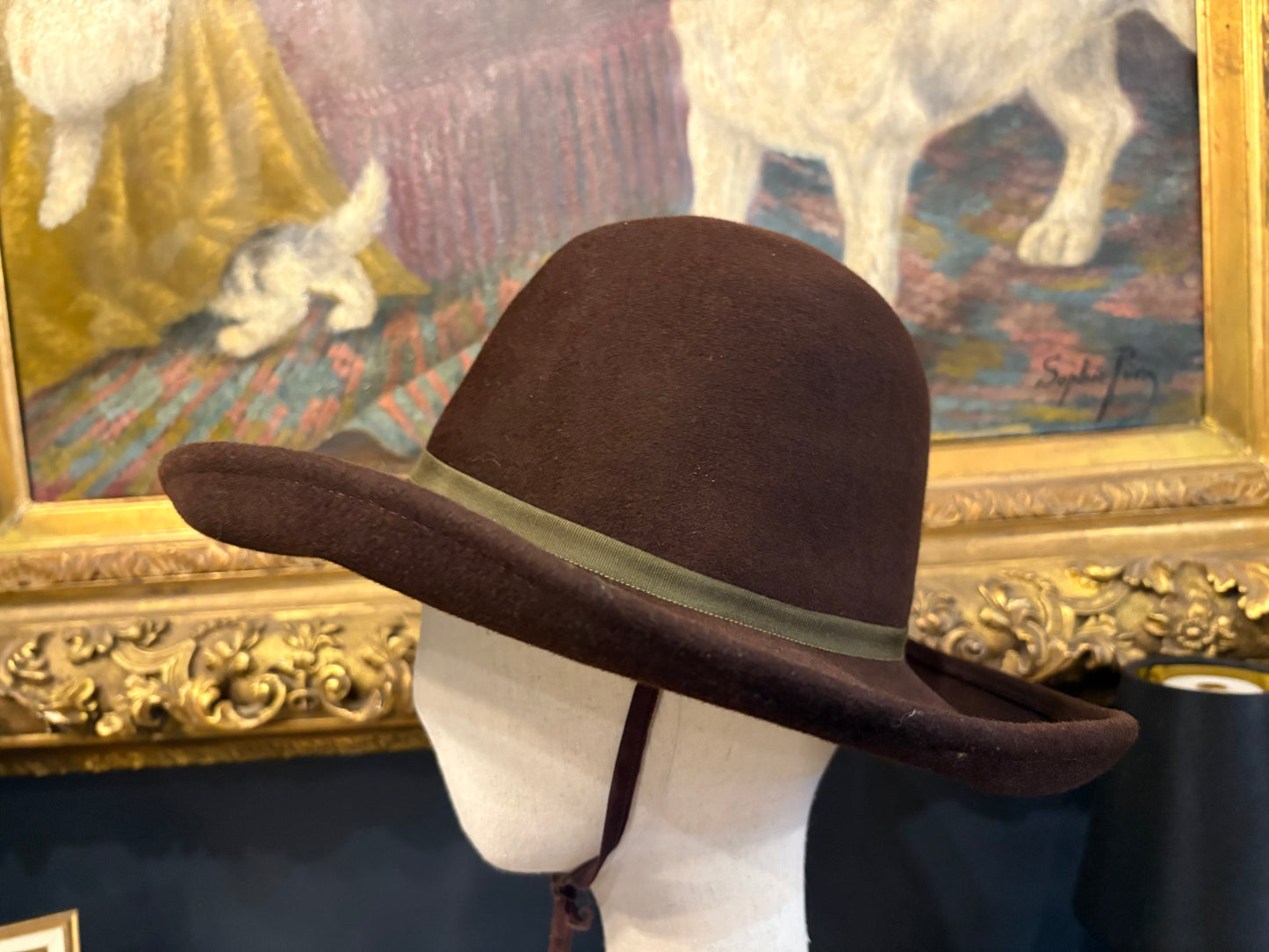 Vintage Adolfo Dark Brown Felt Hat