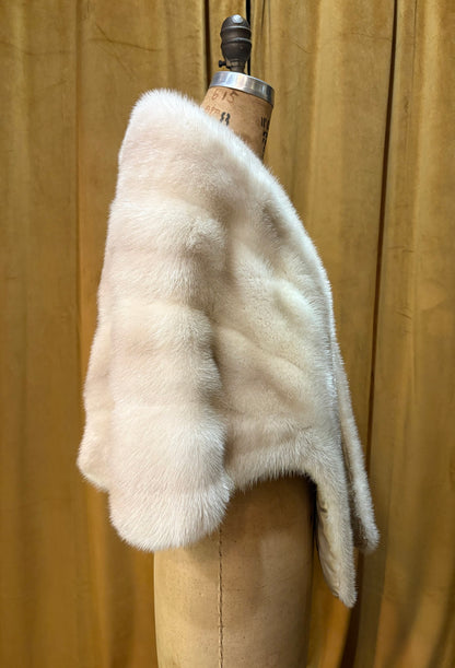 Vintage Blonde Mink Fur Shawl