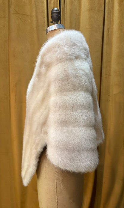 Vintage Blonde Mink Fur Shawl