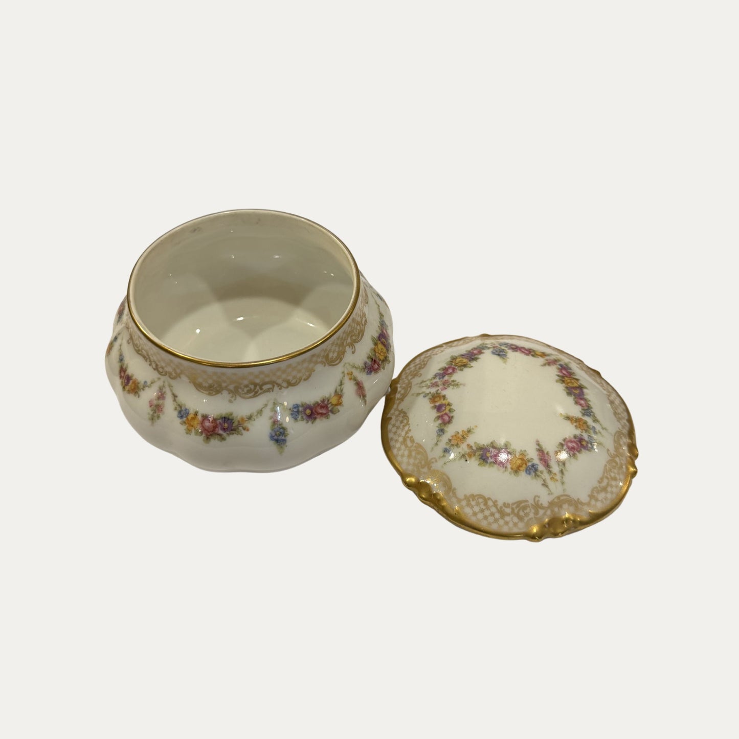 Antique French Vanity Set (Tray, Jar, Pillbox)