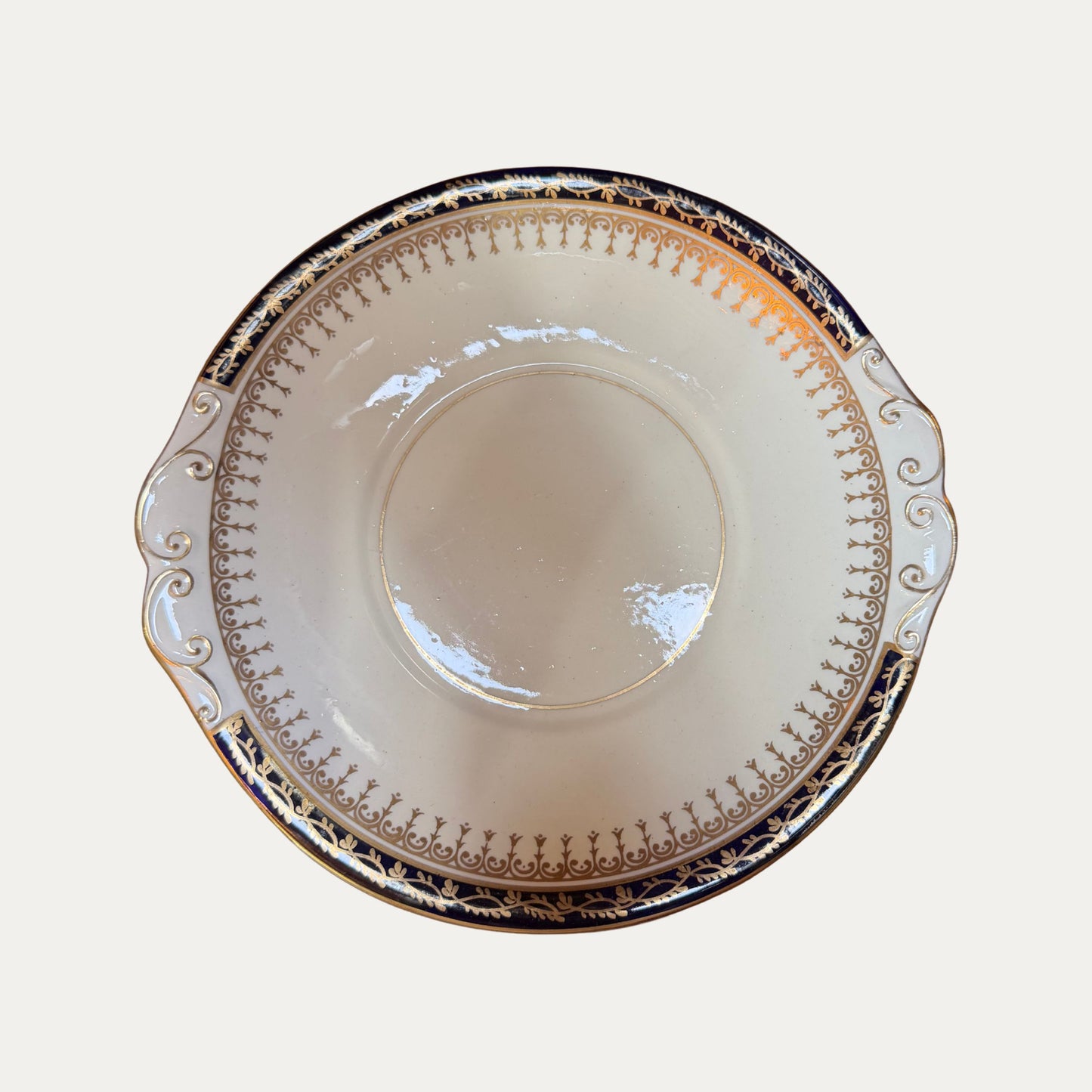 Antique Blue and Gold English Dessert Set from 1910
