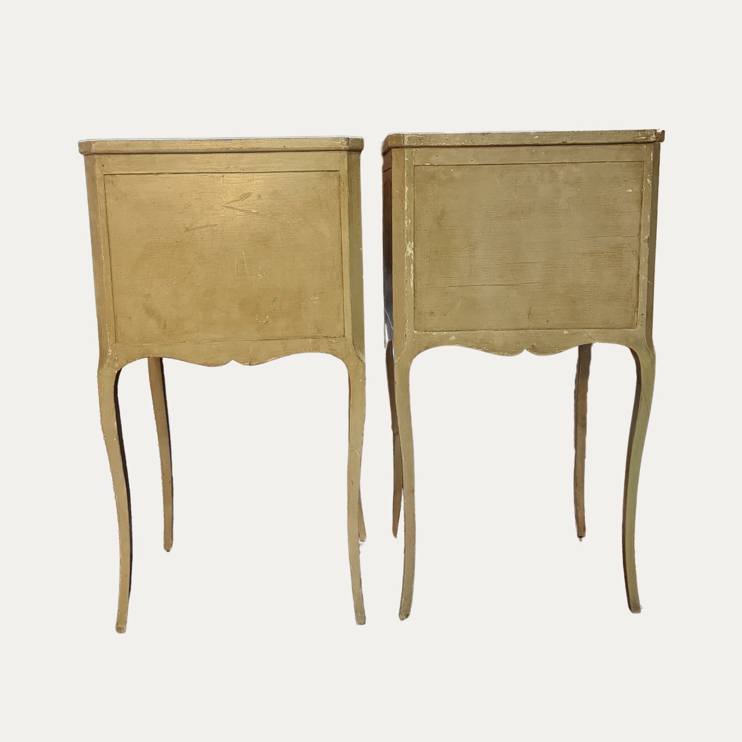 Antique French Pair (2) Floral Side Tables
