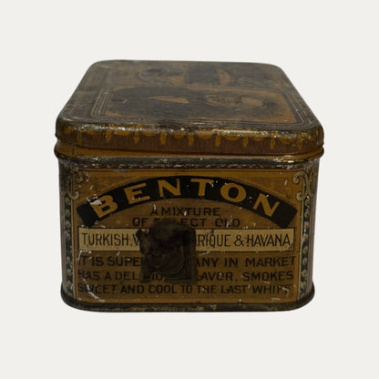 Antique 1909 Benton Tobacco Tin