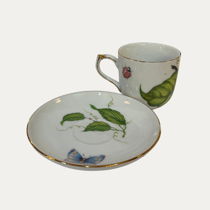 GODINGER Porcelain "Jardin Pattern" Set of Four (4) Demitasse/Espresso