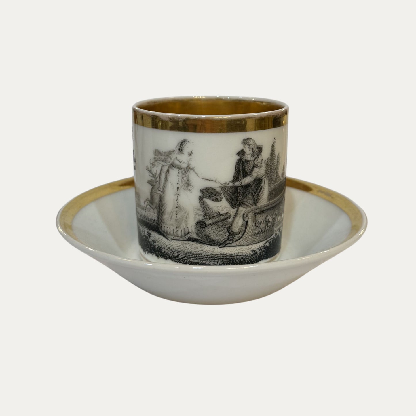 Circa 1810 Set of Six (6) French Cup and Saucer