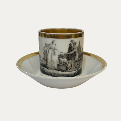 Circa 1810 Set of Six (6) French Cup and Saucer