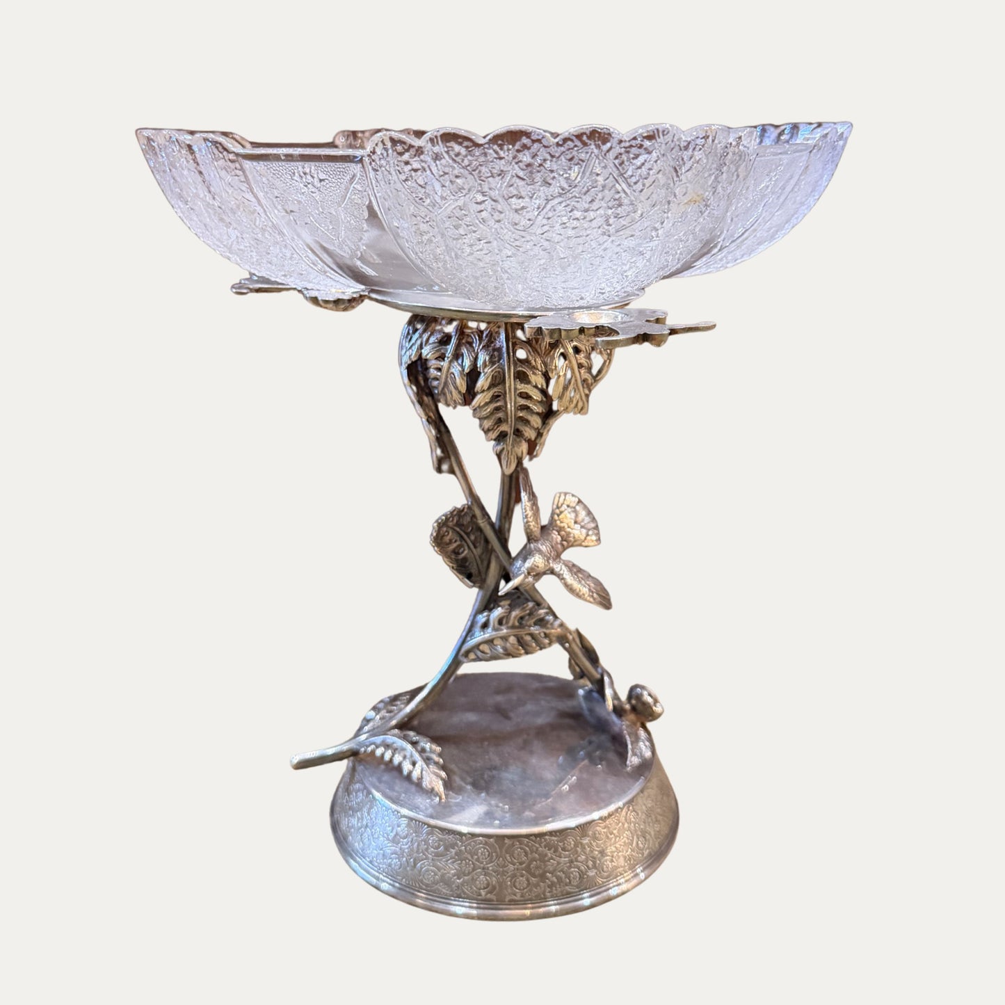 Antique Silver Epergne (centerpiece) with Bird