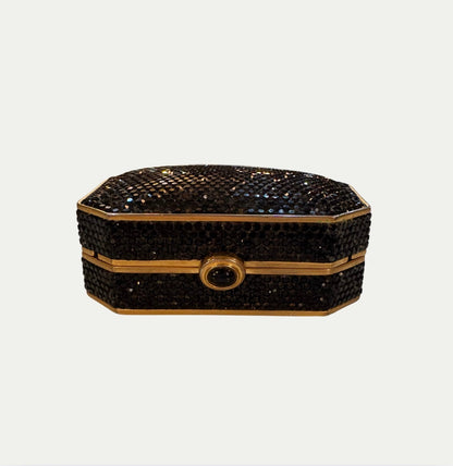 Judith Leiber Black Crystal Micro Minaudière