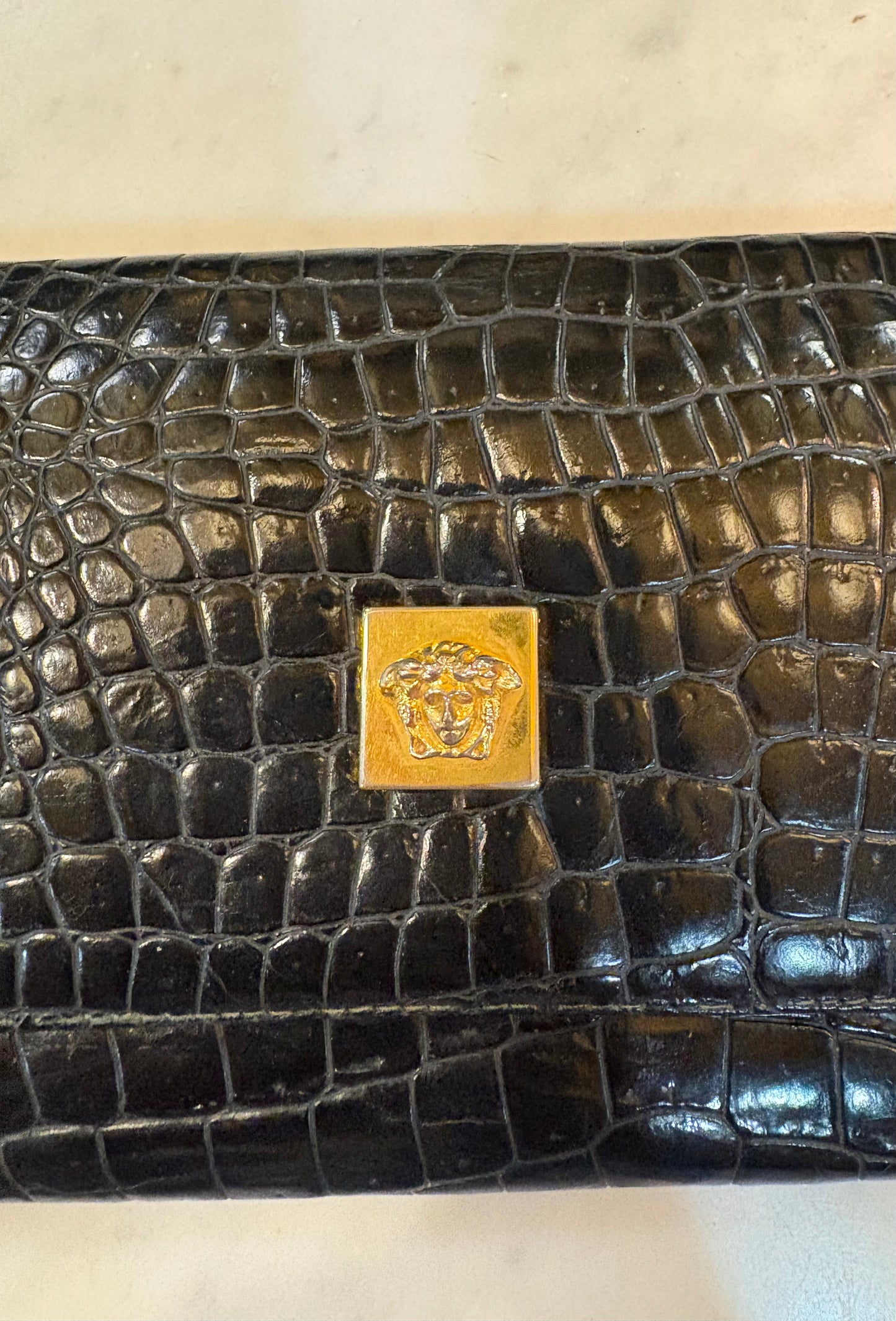 Vintage Gianni Versace Embossed Leather Wallet