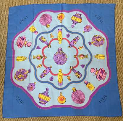 Vintage Gucci 90cm Silk Perfume Scarf