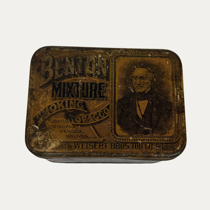 Antique 1909 Benton Tobacco Tin
