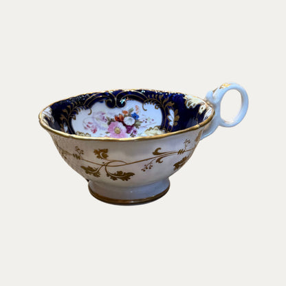 Antique 1840's Partial Tea Service Entirely Decorated with Hand Painted Enamels and Gilding