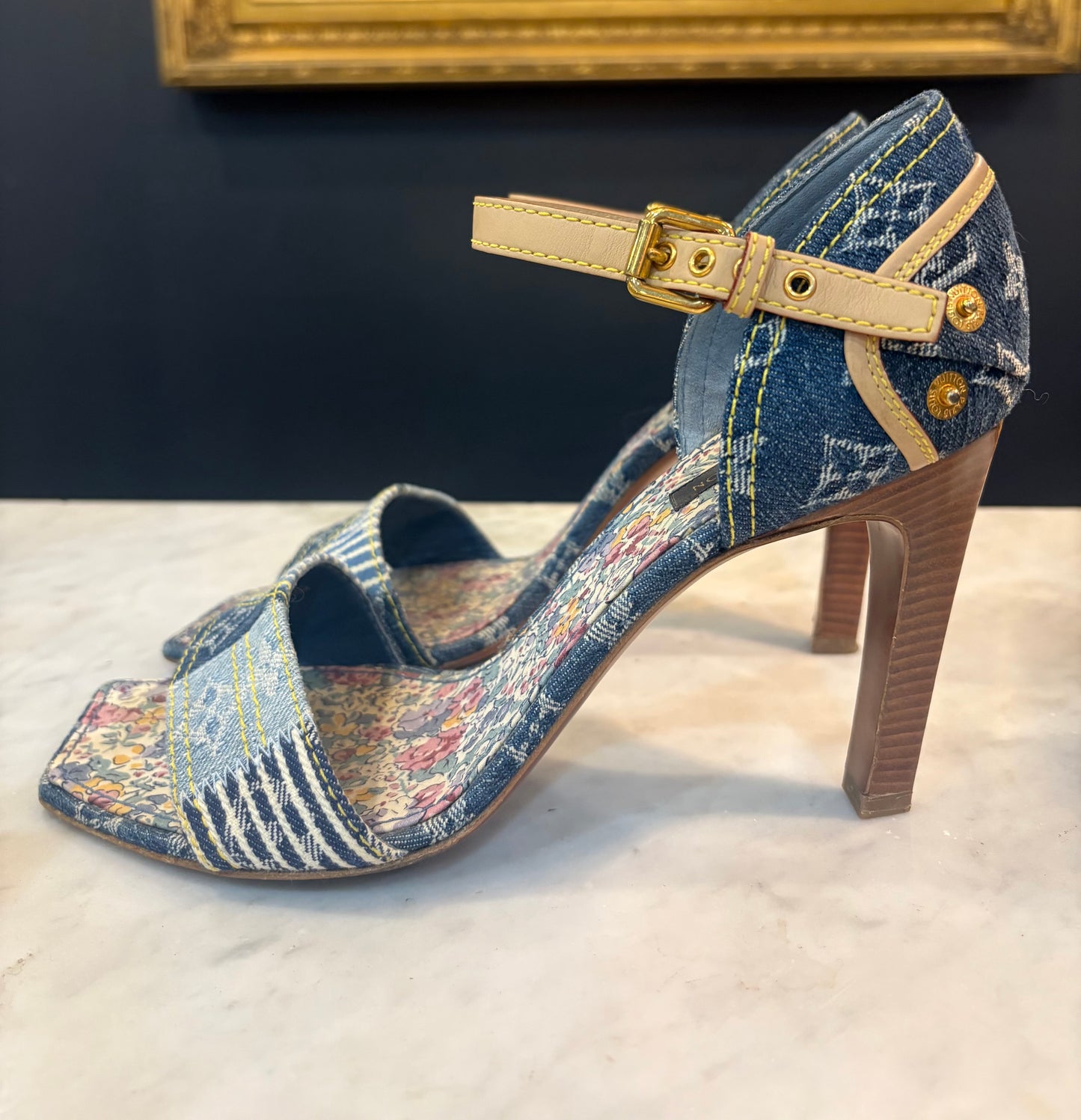 Louis Vuitton Early 2000s Denim Collection Stilletos (Size 9)
