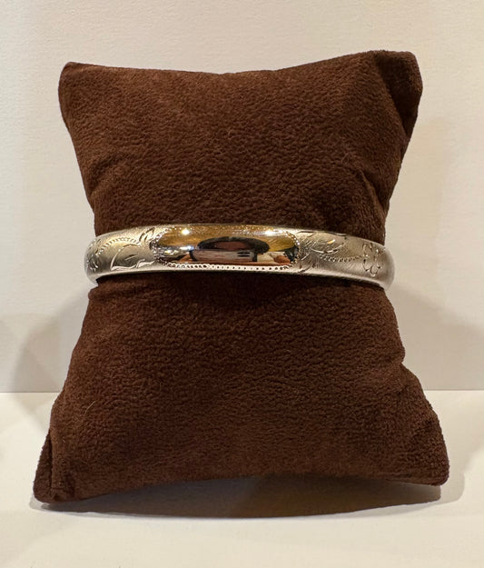 Vintage Etched Sterling Silver Bracelet