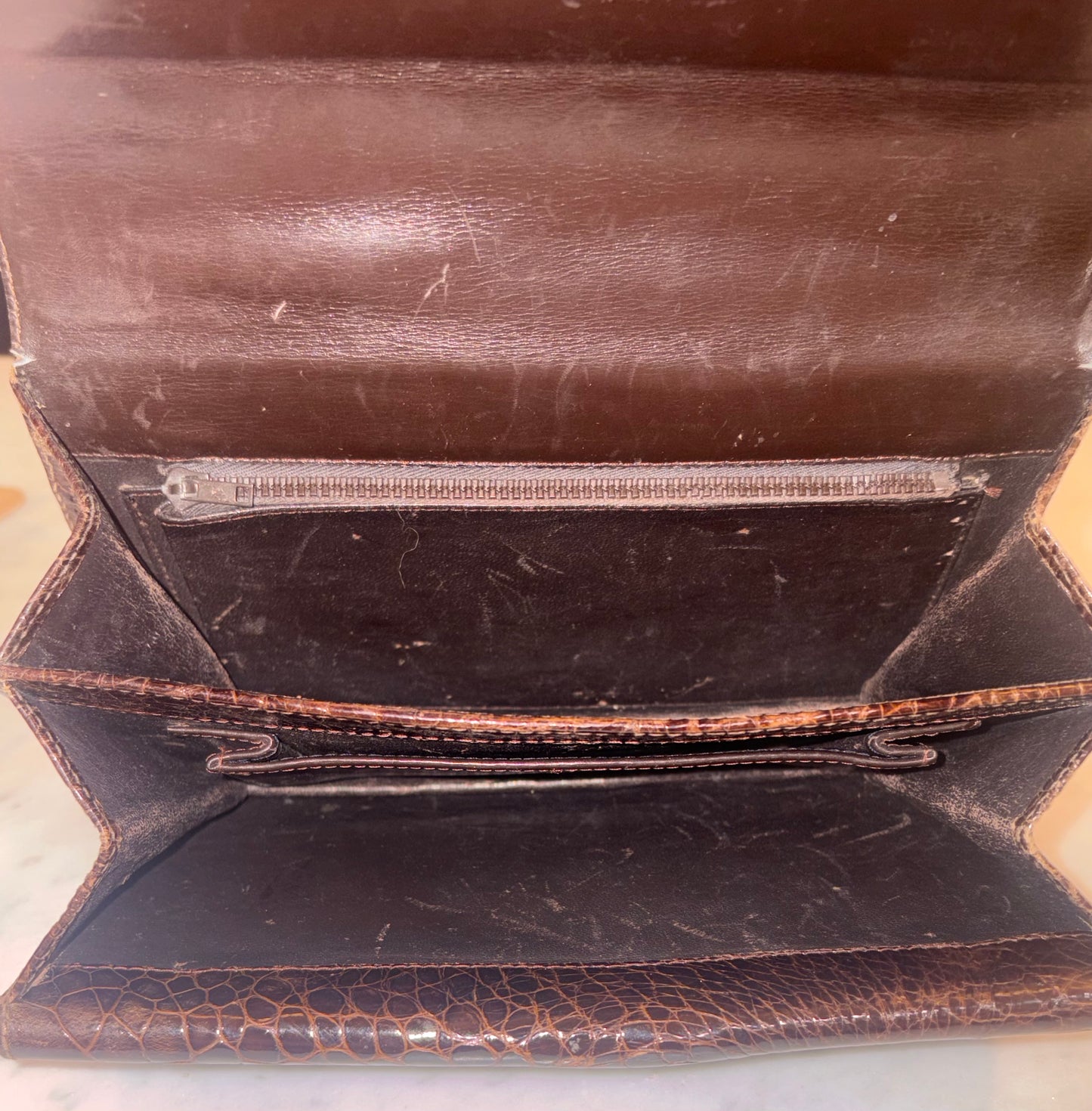 Vintage Brown Crocodile Handbag