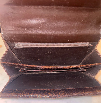 Vintage Brown Crocodile Handbag