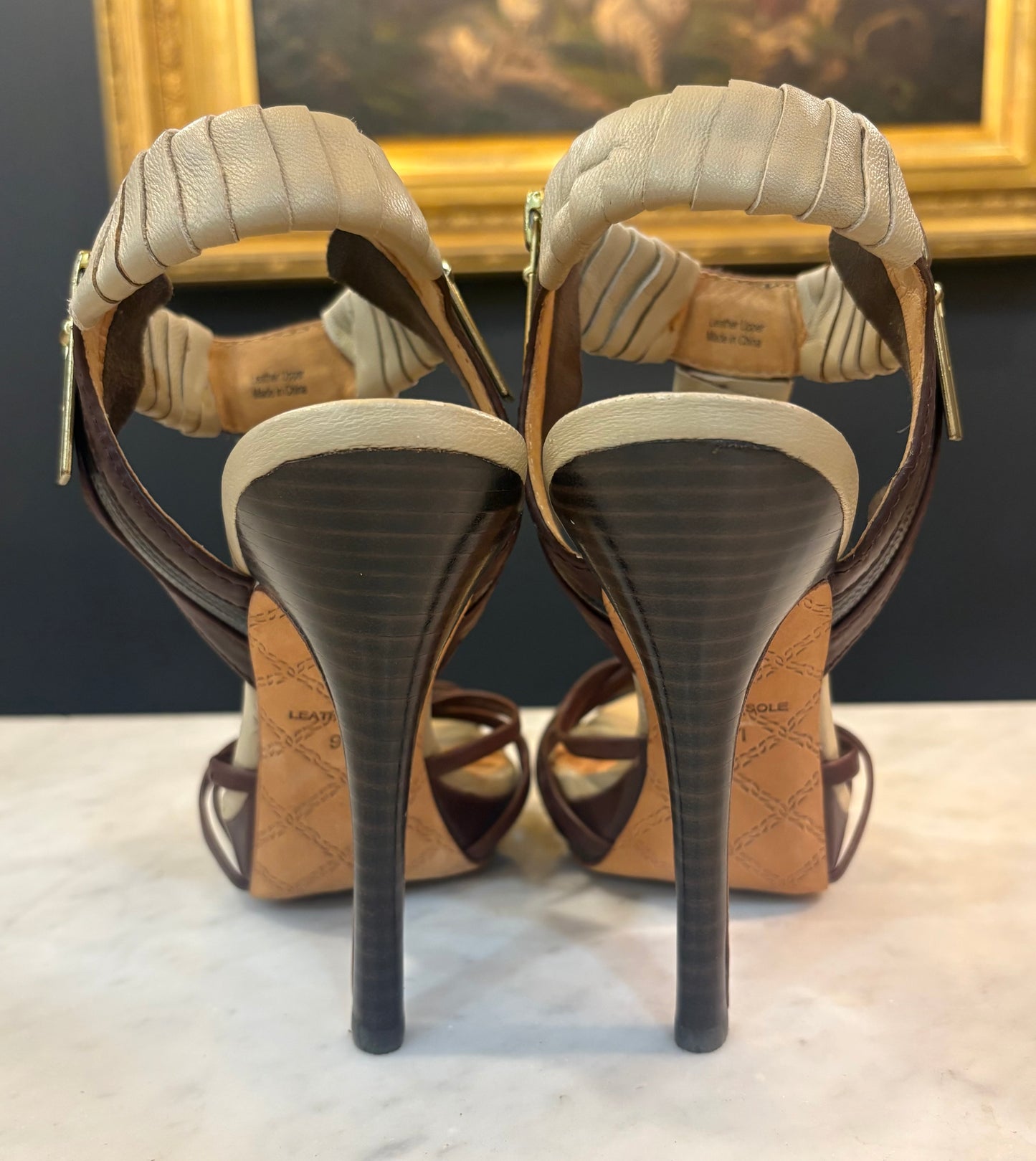 Vintage LAMB Tan/Brown Heels (Size 9).