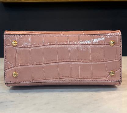 Italian Crocodile Embossed Leather Handbag