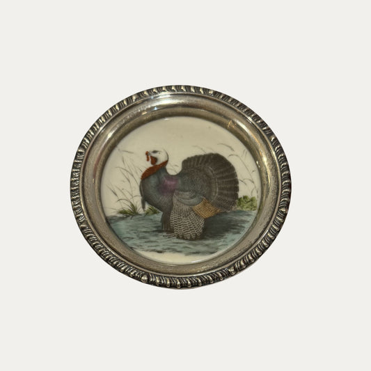 Antique Sterling Silver Frank M Whiting Wild Bird Coaster