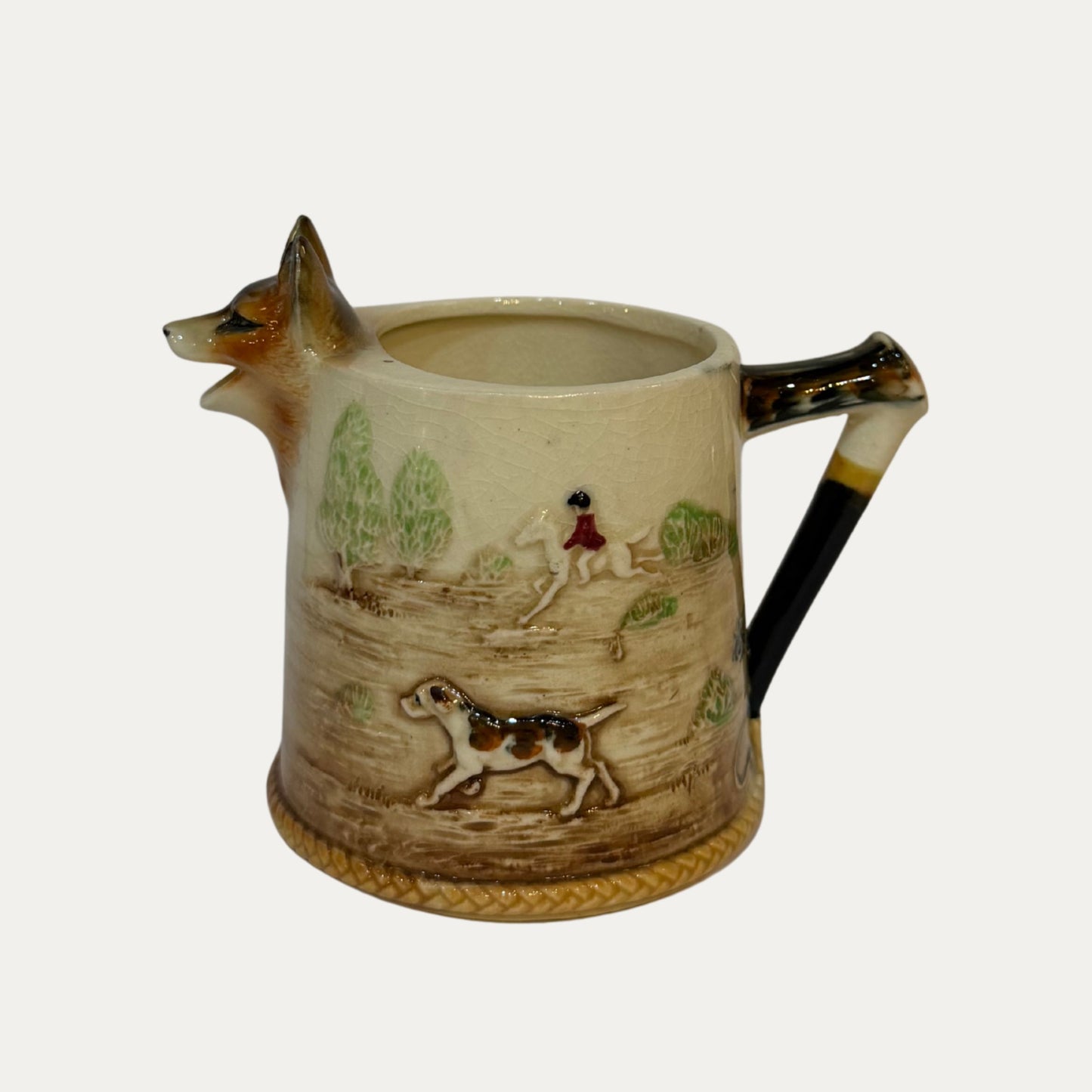 Vintage Espresso Porcelain Hunt Scene Set