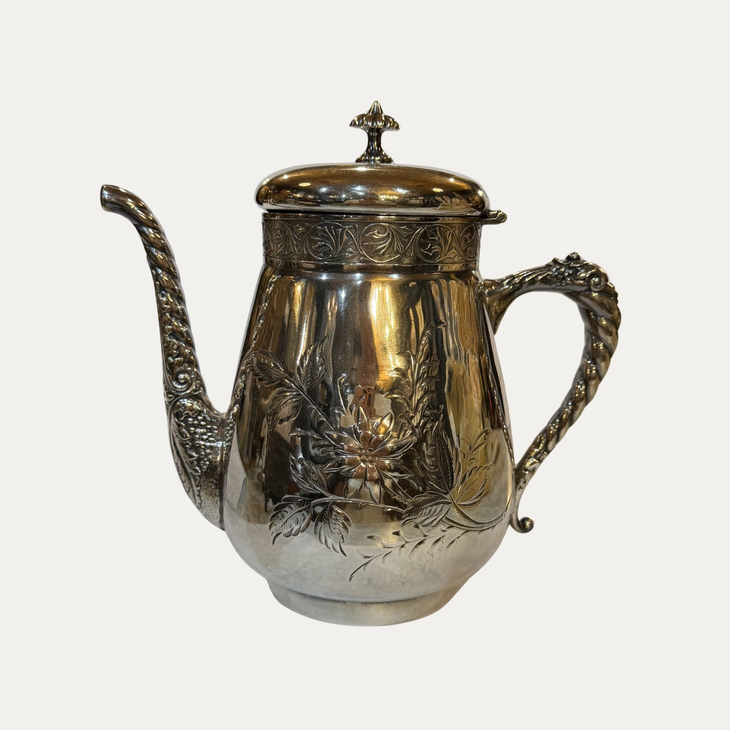 Art Deco Silver Etched Coffee Service