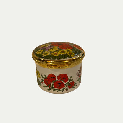 Alastor England Enamel Floral Pillbox
