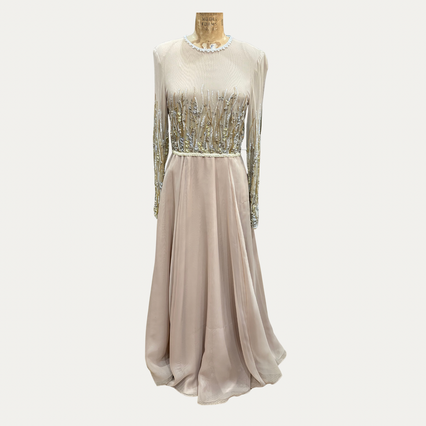 Richilene New York Taupe Embroidered Dress