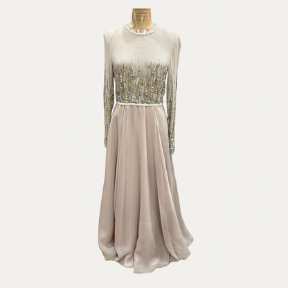 Richilene New York Taupe Embroidered Dress