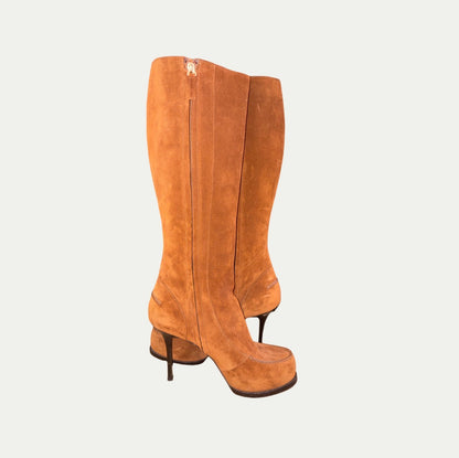 Vintage Yves Saint Laurent Knee High Suede Boots (Size 9)