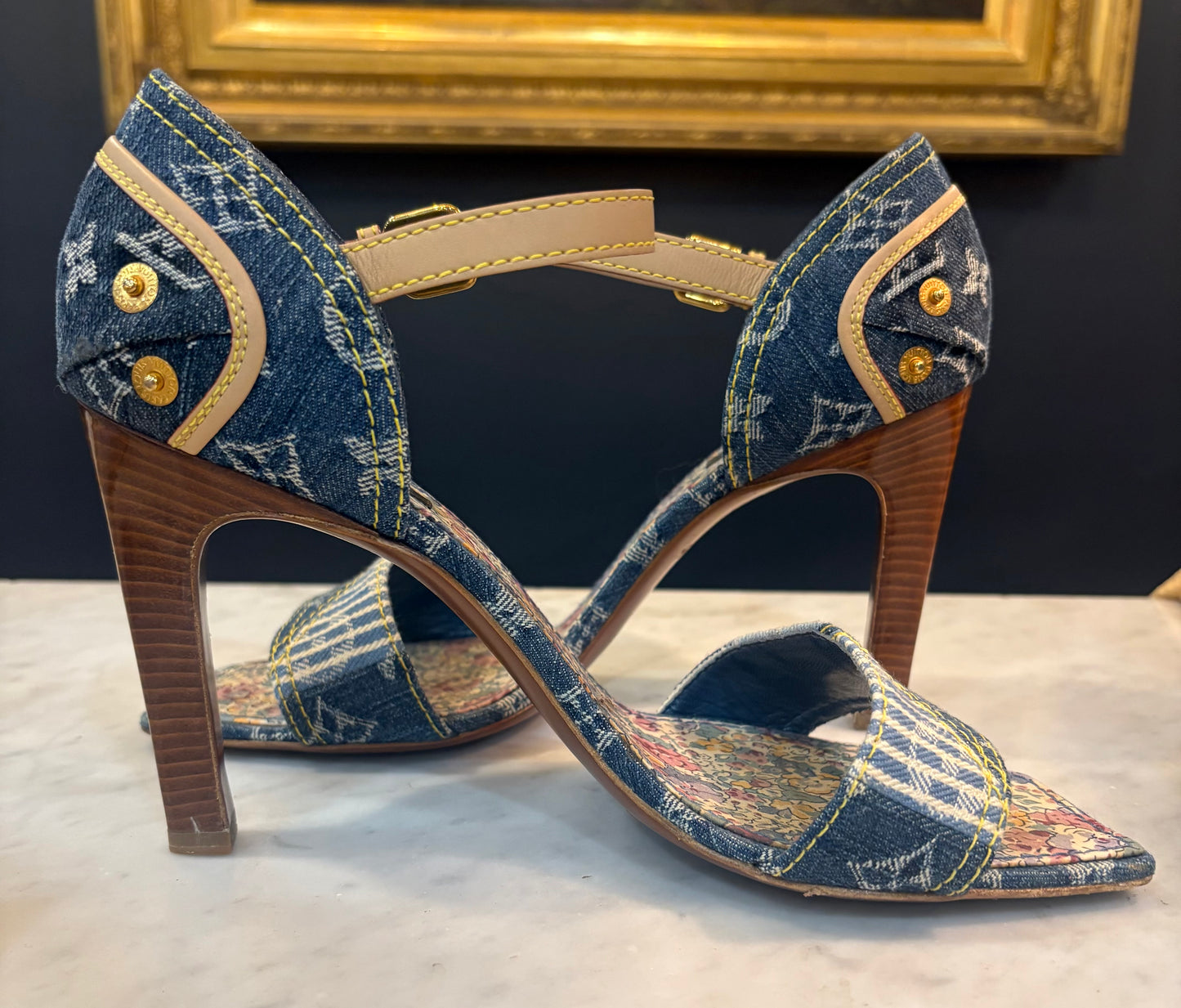 Louis Vuitton Early 2000s Denim Collection Stilletos (Size 9)