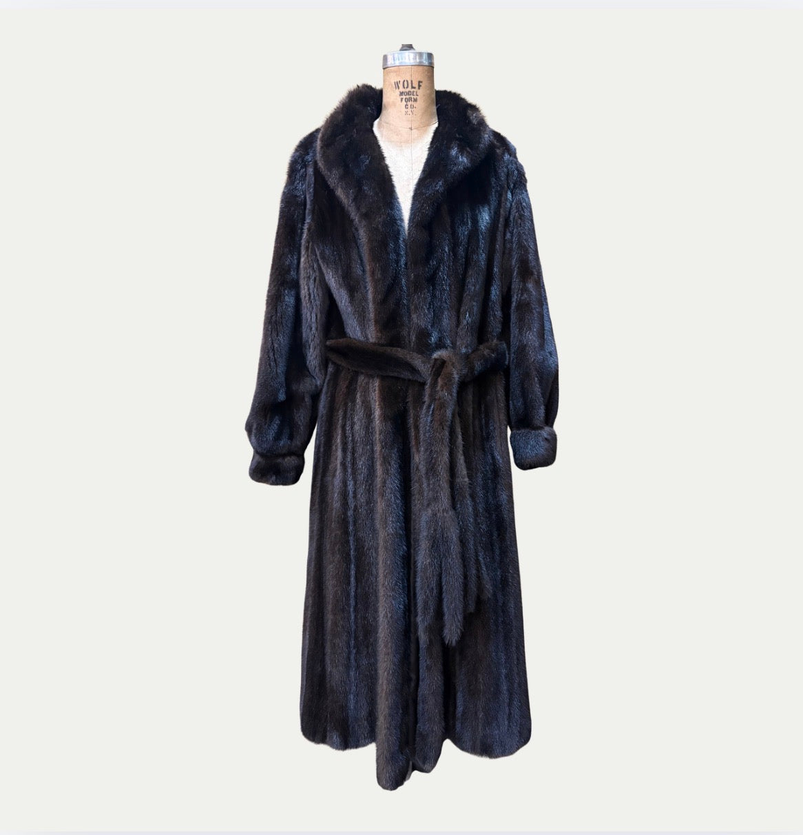 Vintage Revillion Paris Full Length Mink Fur Coat