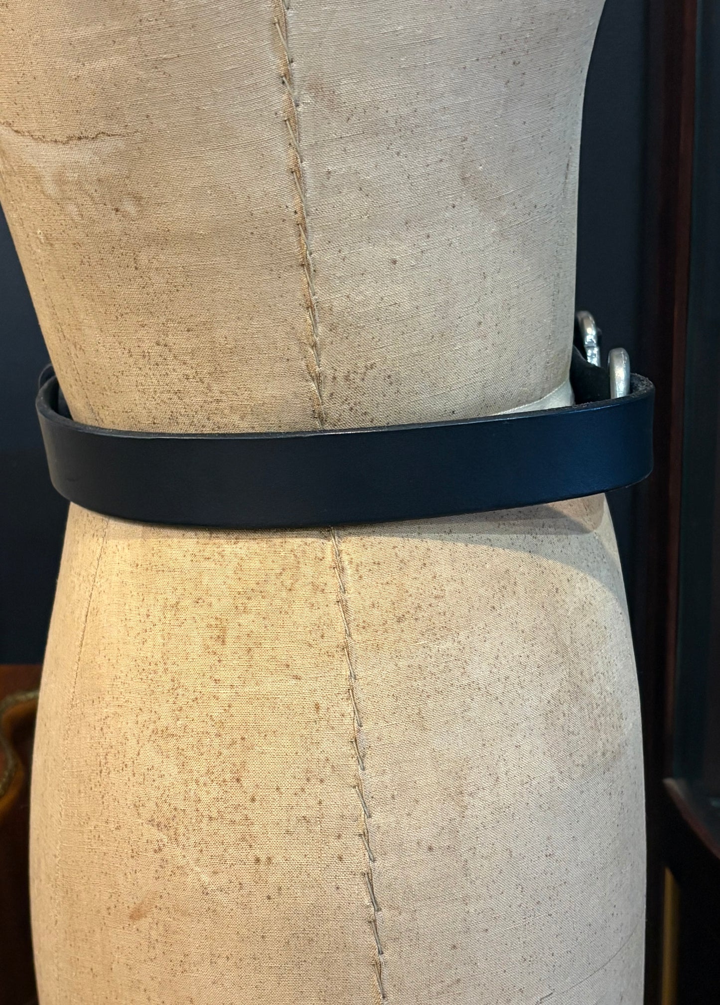 Black Leather Horse Bit Belt