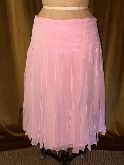 WD NY Pink Silk Chiffon Skirt (Size S)
