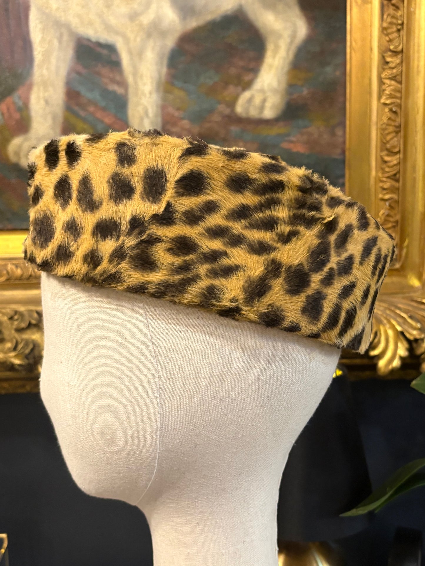 Vintage Marzi Cheetah Print Pillbox Hat