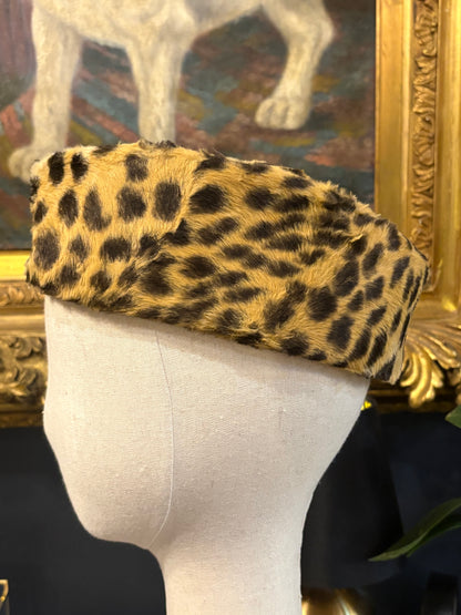 Vintage Marzi Cheetah Print Pillbox Hat