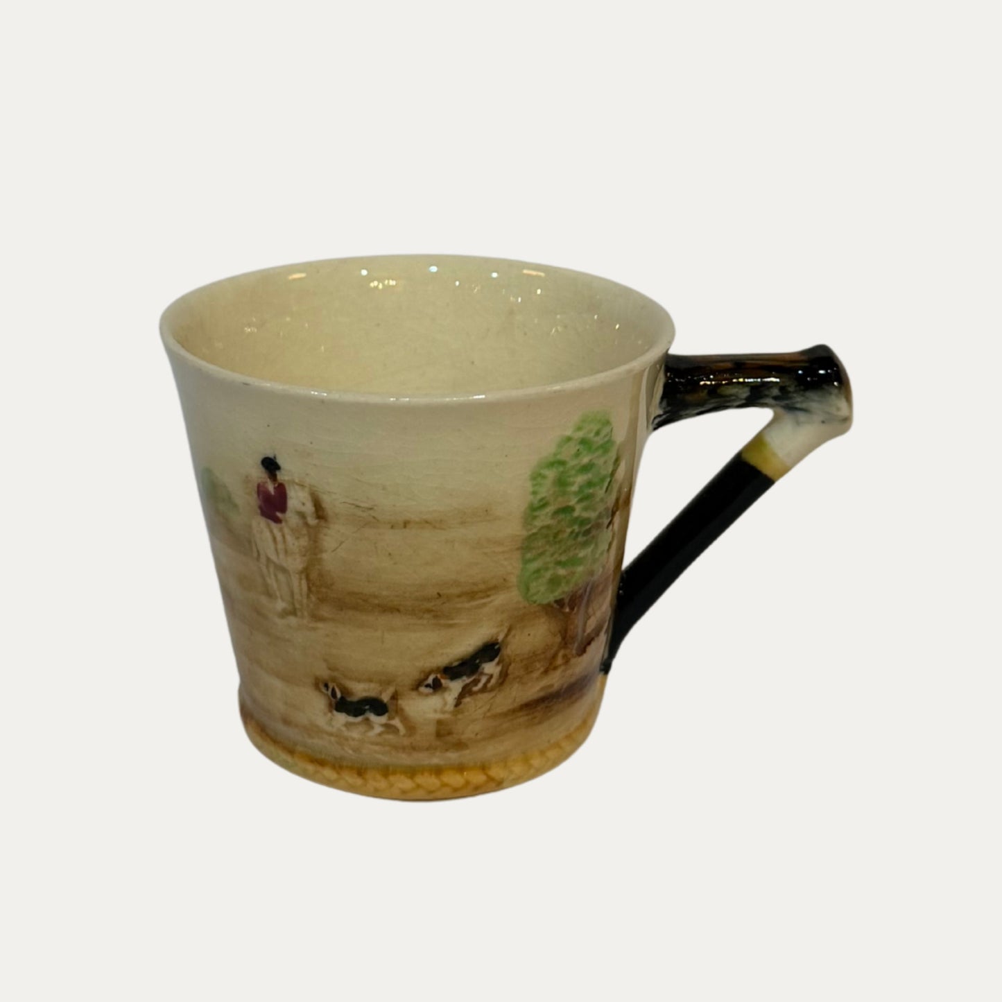 Vintage Espresso Porcelain Hunt Scene Set