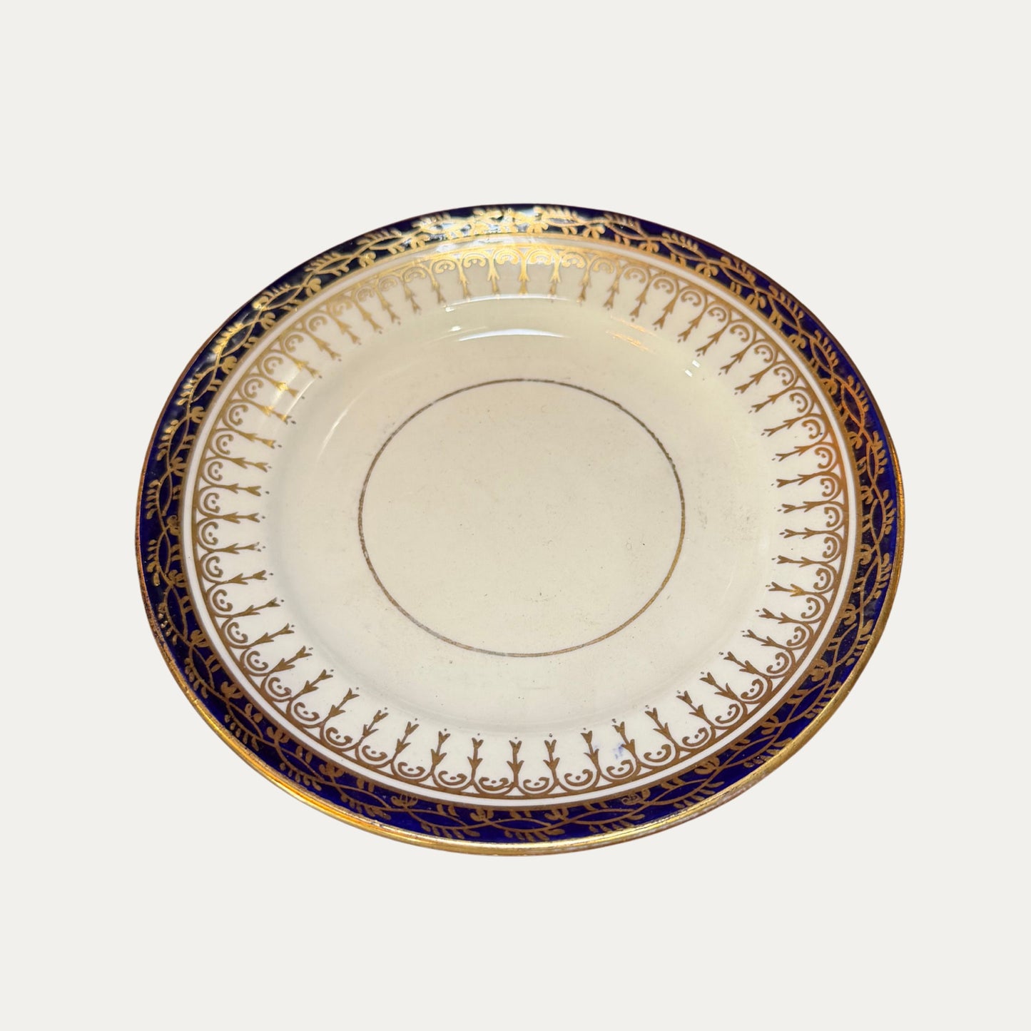 Antique Blue and Gold English Dessert Set from 1910