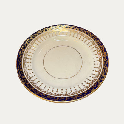 Antique Blue and Gold English Dessert Set from 1910