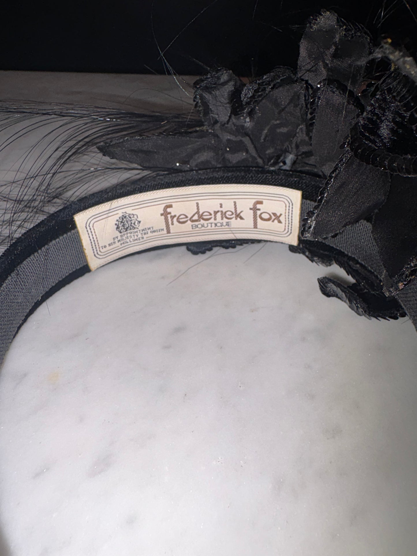 Vintage Fredrick Fox Black Fascinator