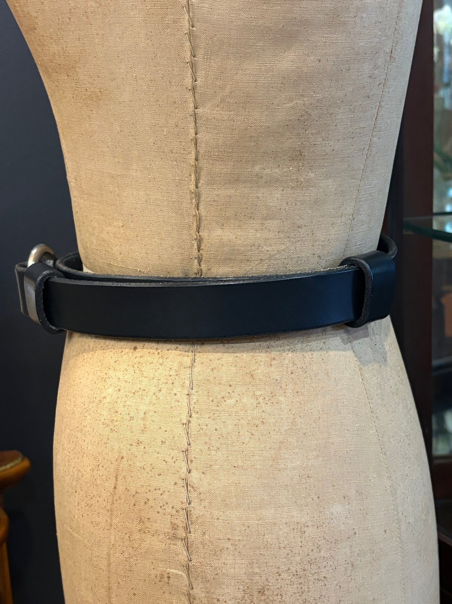 Black Leather Horse Bit Belt
